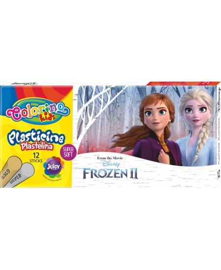 Villem COLORINO plastiliin 12 tooni Frozen sh hõbedane ja kuldne Colorino