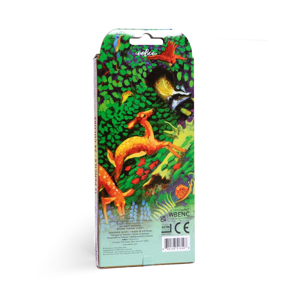 Villem EEBOO Unicorn Garden neoon-metallik kahepoolsete värvipliiatsite komplekt 12 tk EEBOO