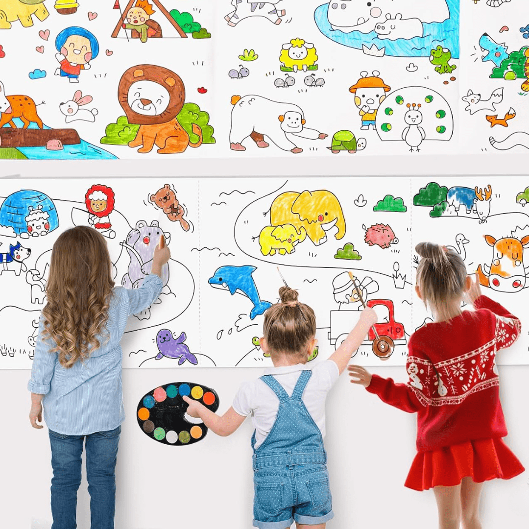 Villem Jarmelo kleepuv värvimisleht - loomad, 40x300 cm Jarmelo