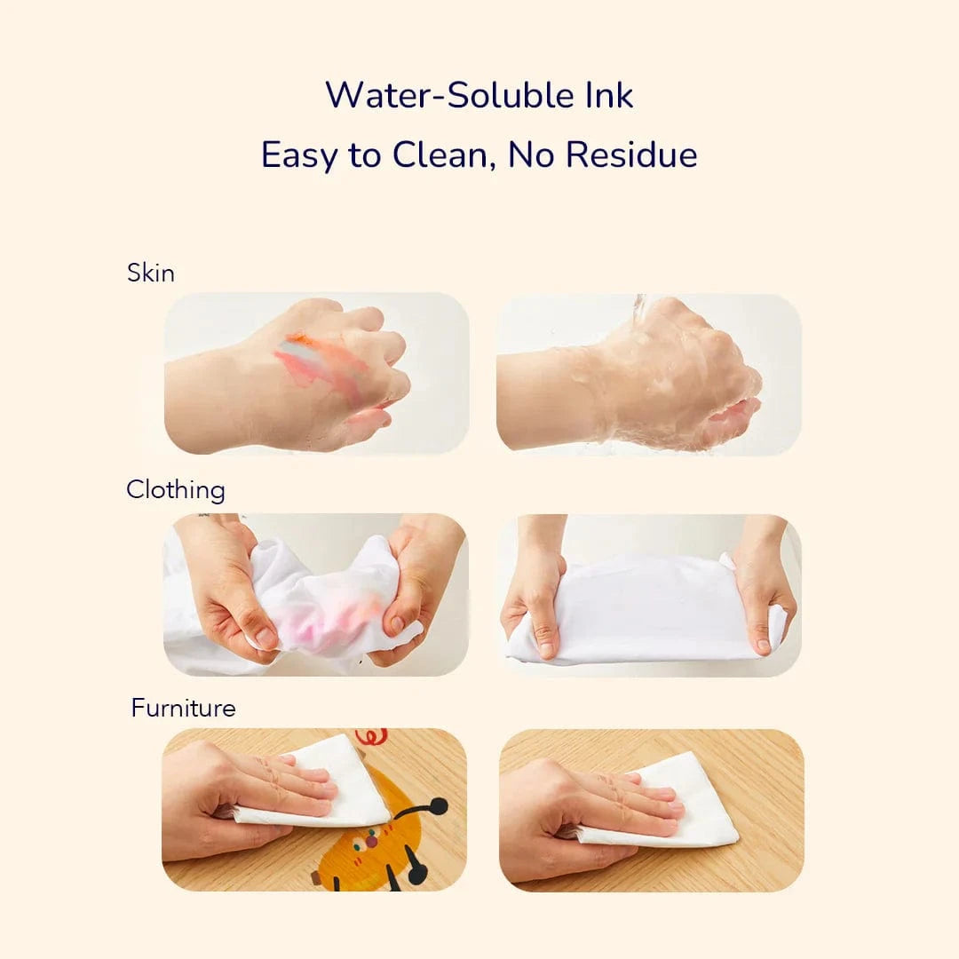 Villem Dvipusis nuplaunamas markeris - apvalus galas ir antspaudas - 6 spalvos Mideer