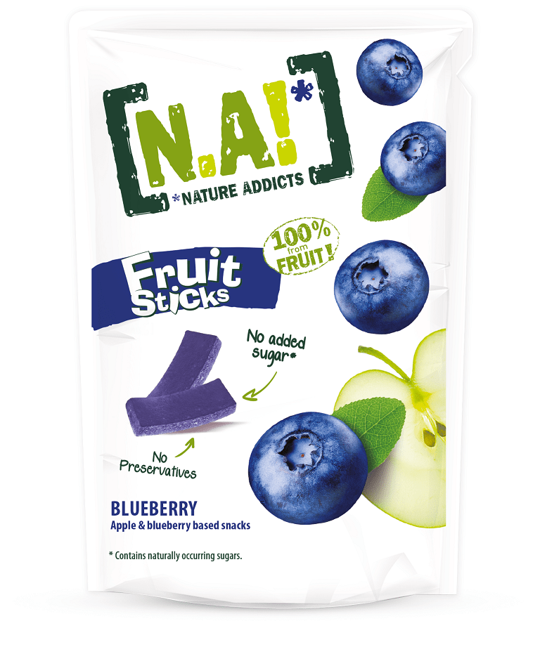 Villem N.A! Fruit Sticks mustikasnäkid 35g Nature Addicts