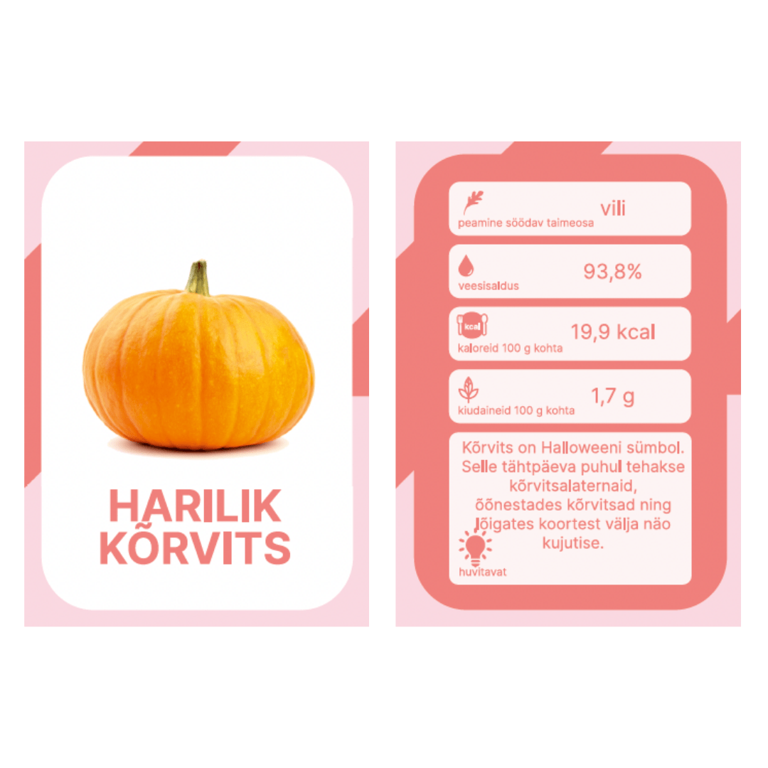 Villem Õppekaardid Eesti köögi- ja juurviljad NUPU