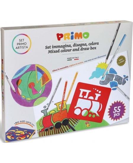 Villem PRIMO suur joonistuskomplekt, 55 osa PRIMO