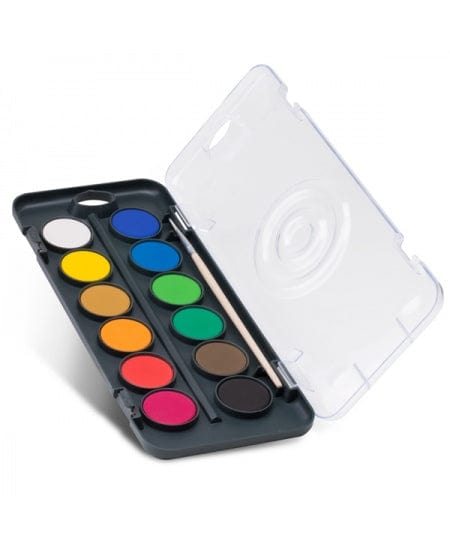 Villem PRIMO vesivärvide komplekt 12 tooni koos paleti ja pintsliga PRIMO