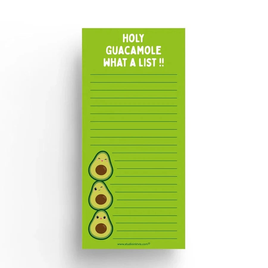 Villem To do list märkmepaber 10×21 cm - "Holy Guacamole What a List!” Studio Inktvis