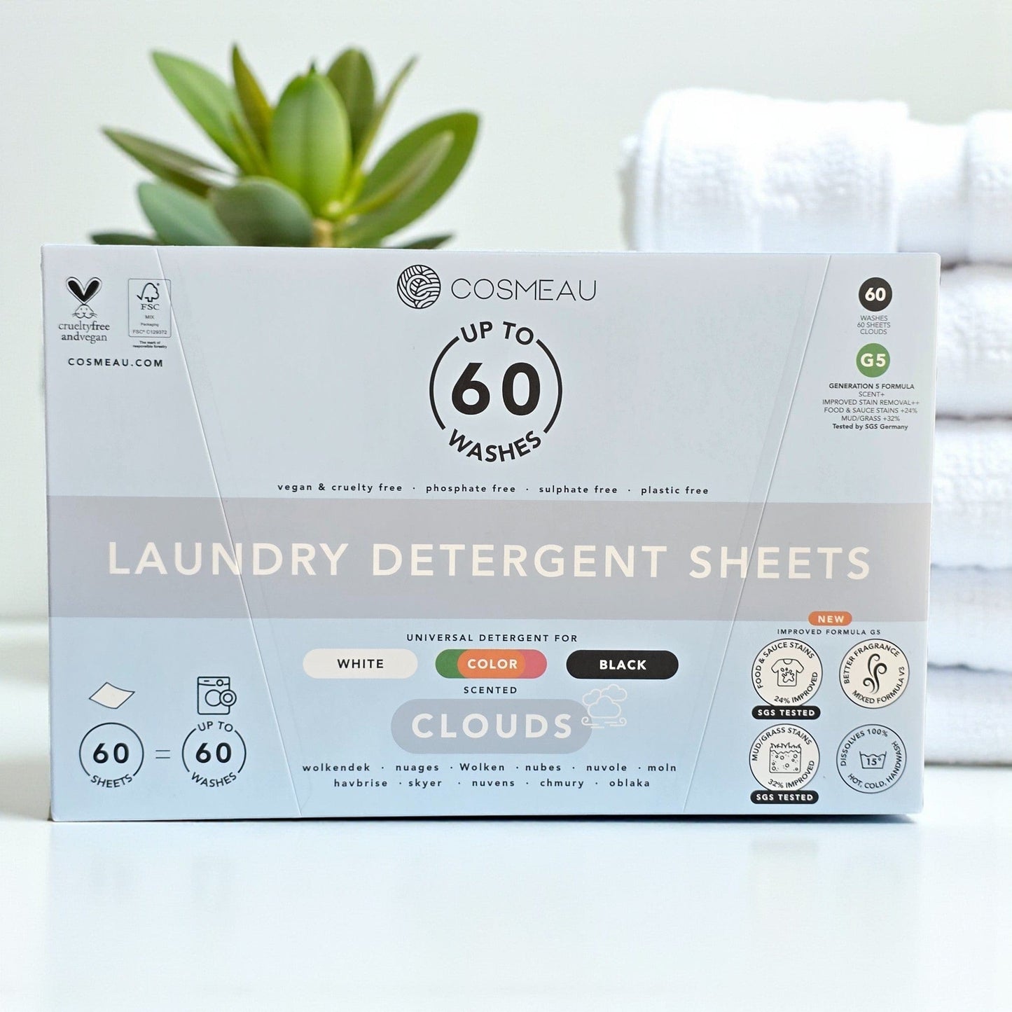 Villem Cosmeau Pesulehed Clouds kuni kuni 60 pesu = 60 lehte Cosmeau