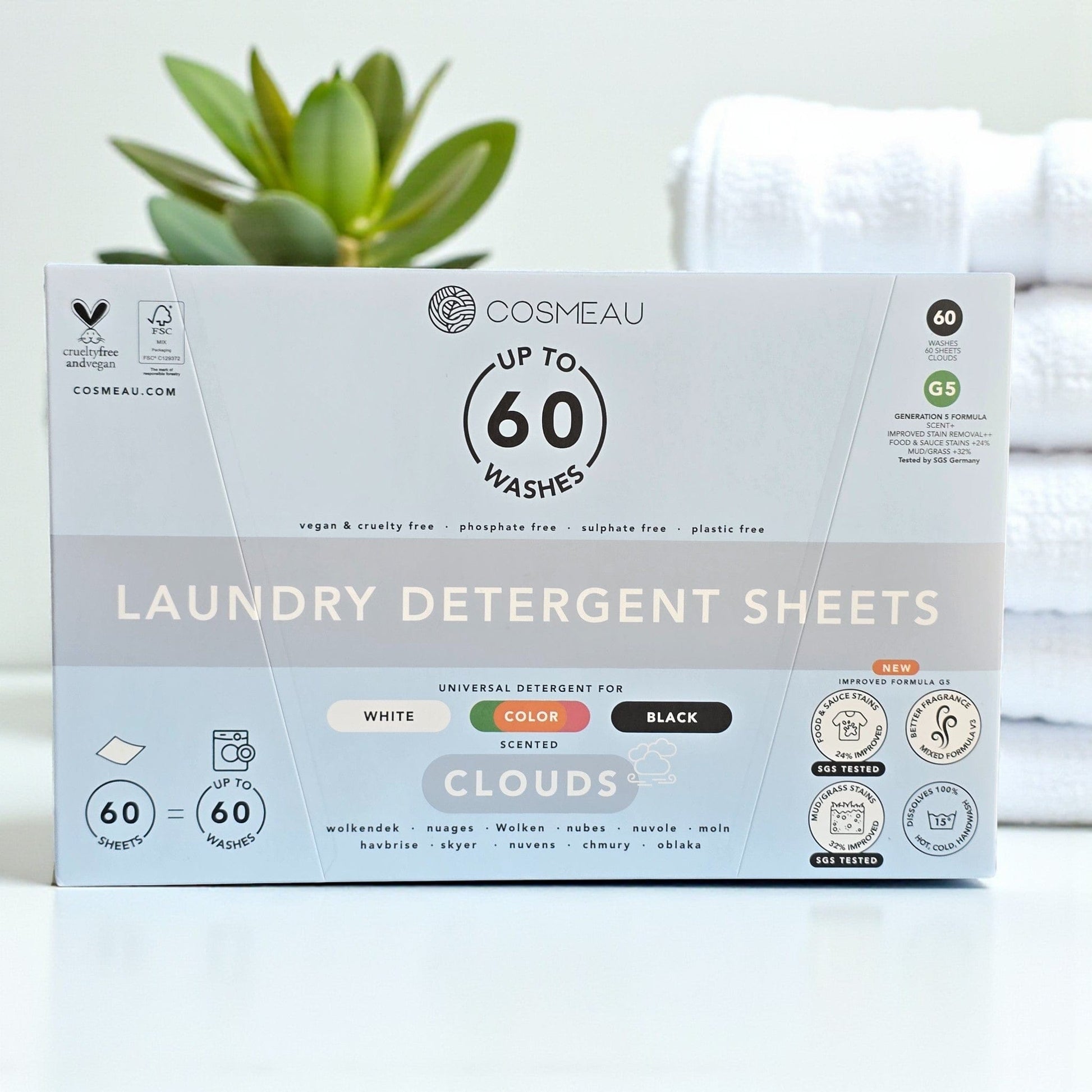 Villem Cosmeau Pesulehed Clouds kuni kuni 60 pesu = 60 lehte Cosmeau