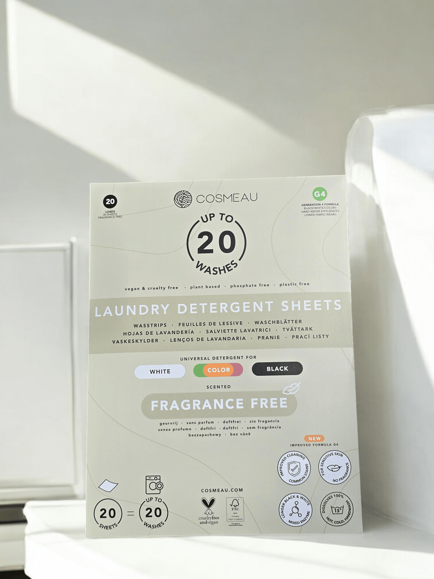 Villem Cosmeau Pesulehed lõhnavaba 20 pesu = 20 lehte Cosmeau