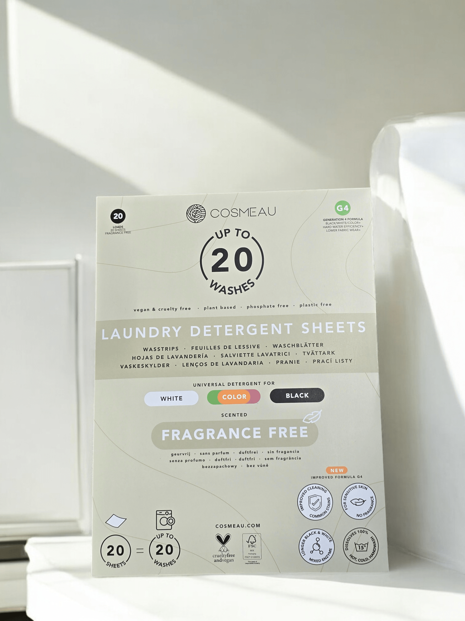 Villem Cosmeau Pesulehed lõhnavaba 20 pesu = 20 lehte Cosmeau