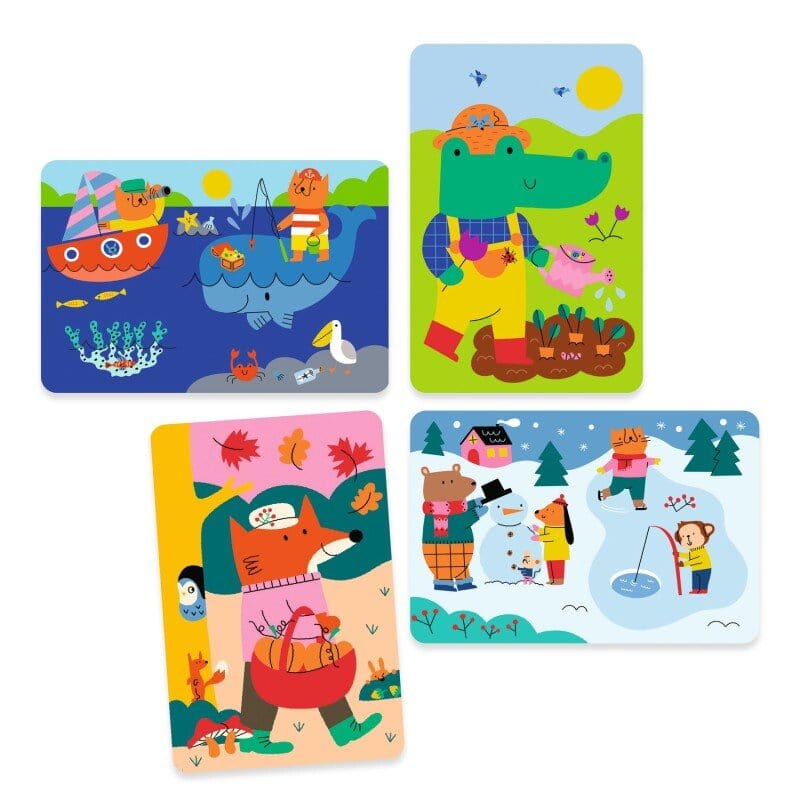 Villem DJECO veega värvitavate piltide komplekt Aastaajad Djeco