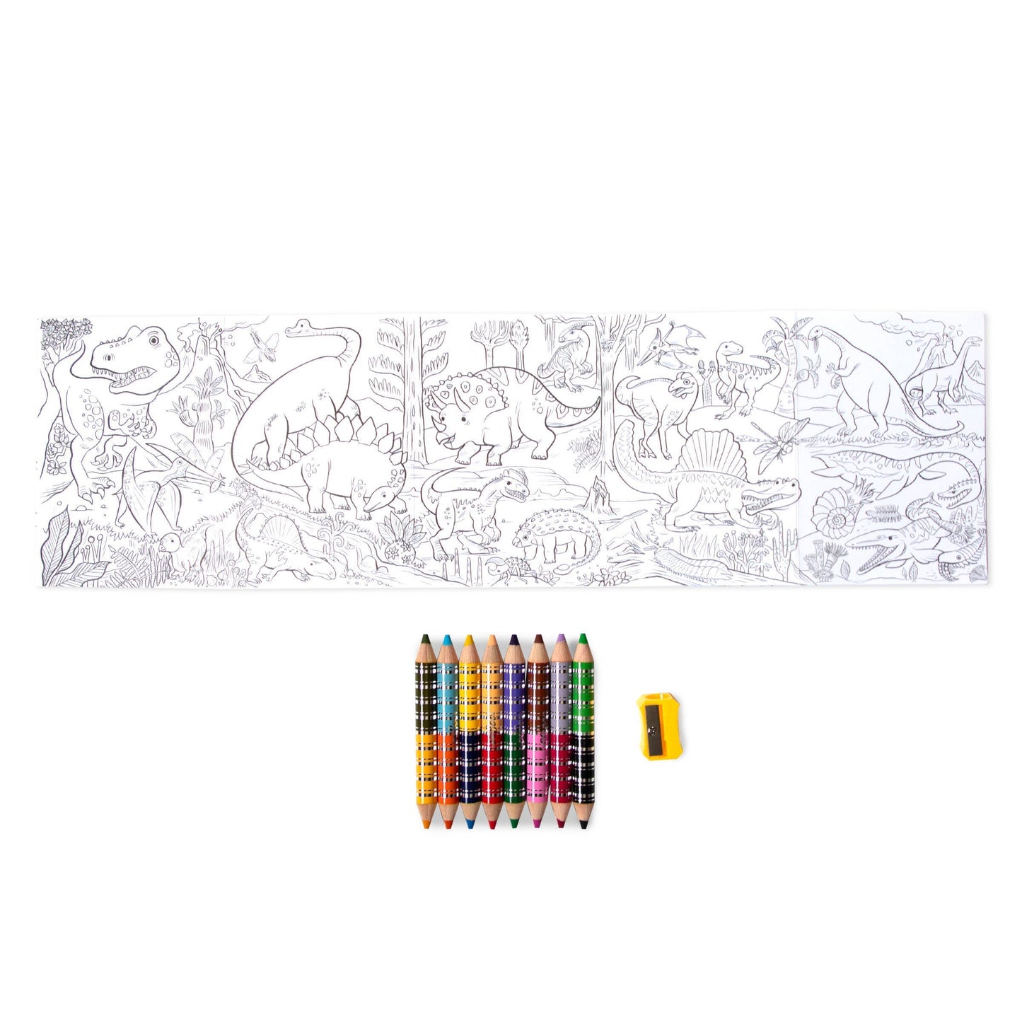 Villem Dinosaur Biggie Pencils with Fold-Out Mini Mural Bundle eeBoo