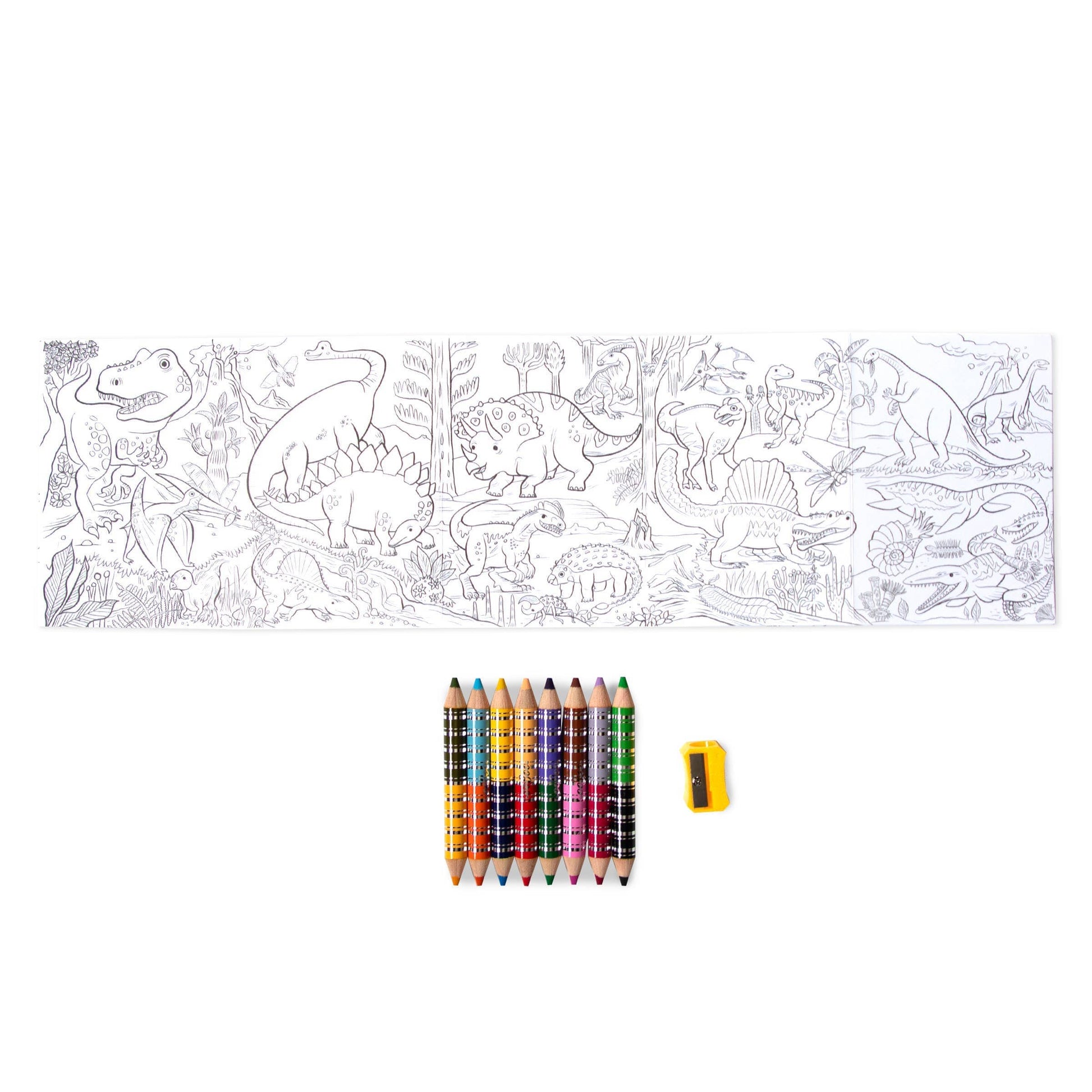 Villem Dinosaur Biggie Pencils with Fold-Out Mini Mural Bundle eeBoo