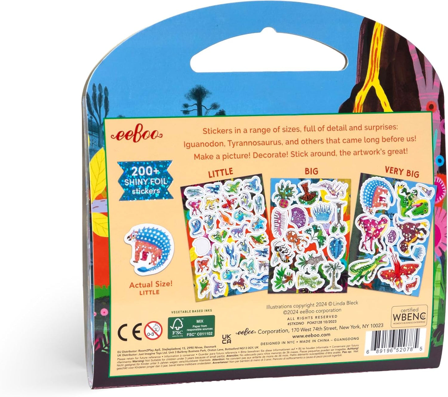 Villem EEBOO Dinosaurs 200+ kleepsuga raamat EEBOO
