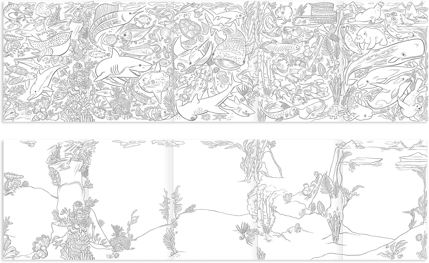 Villem EEBOO Under the Sea kokkuvoldutav värviraamat + 50 kleepsu EEBOO