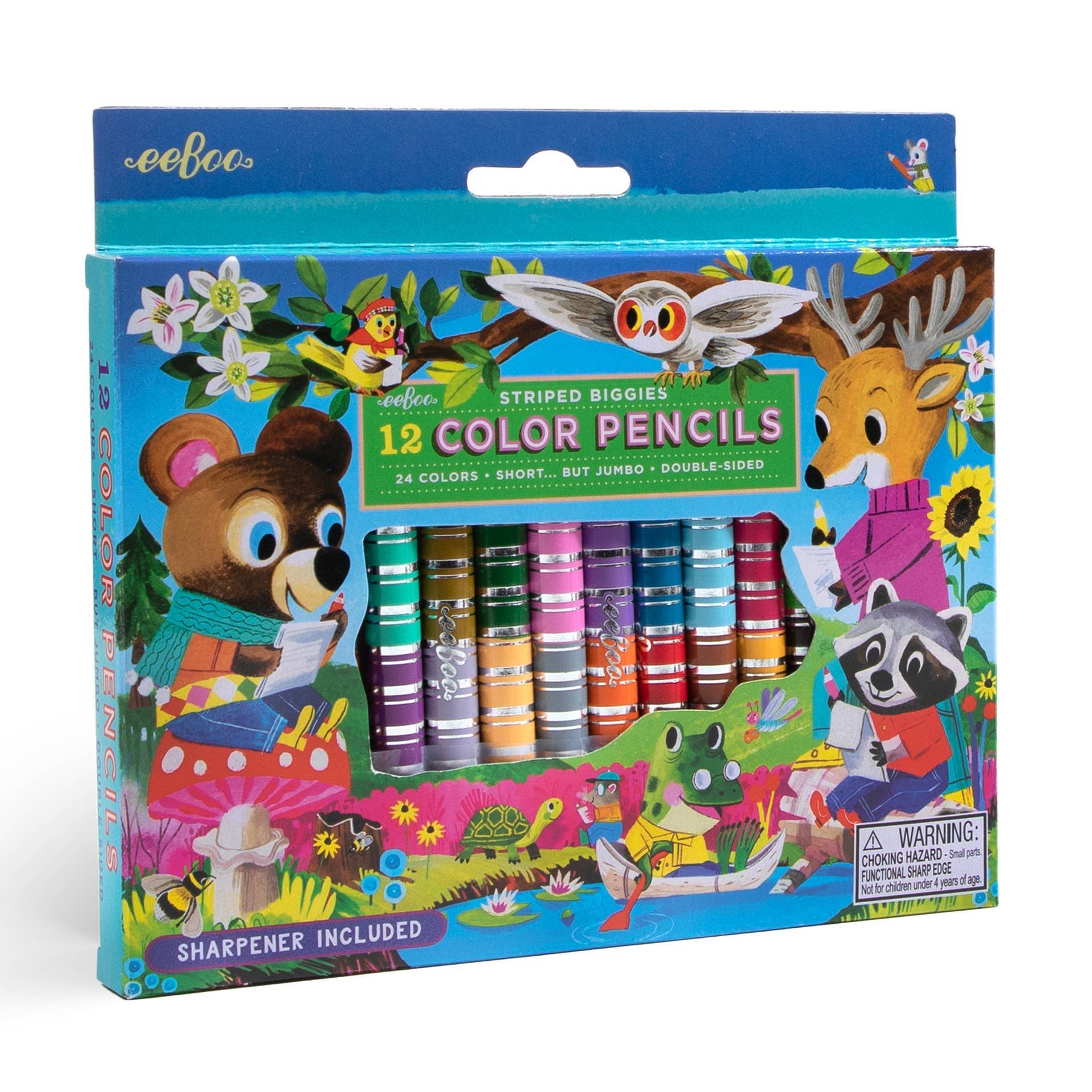 Villem Woodland Friends 12 Double-Sided Biggie Pencil Assortment eeBoo