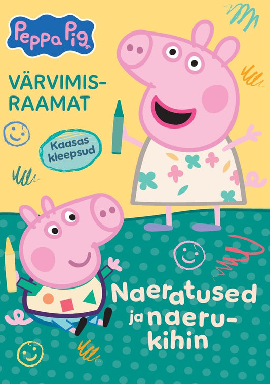 Villem Põrsas Peppa. Värvimisraamat kleepsudega. Naeratused ja naerukihin EGMONT
