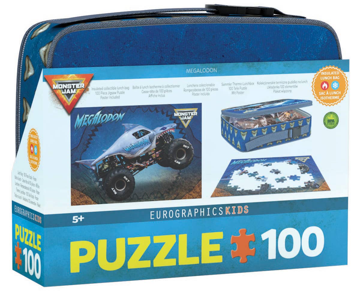 Villem Megalodon Monster Jam pusle 100 tk+ termolõunakott Eurographics Puzzles Europe