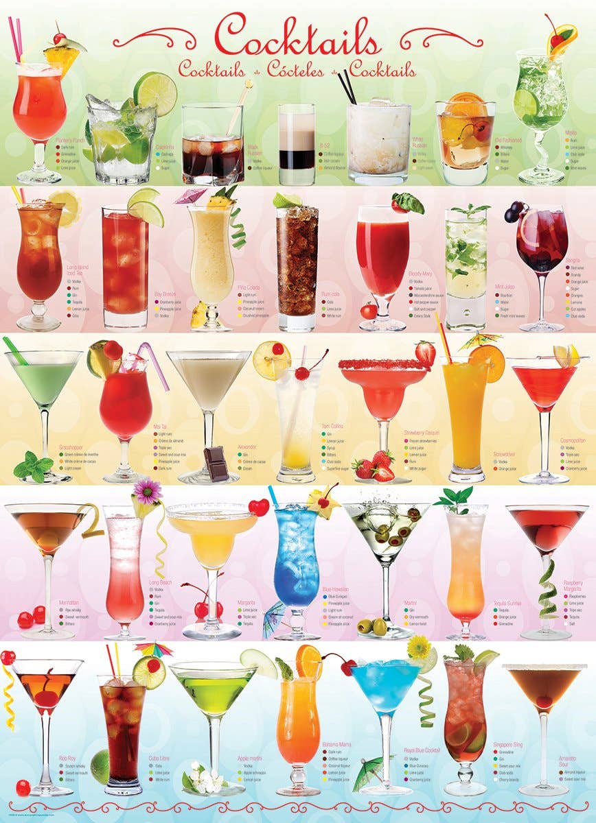 Villem Pusle Cocktails 1000 tk Eurographics Puzzles Europe