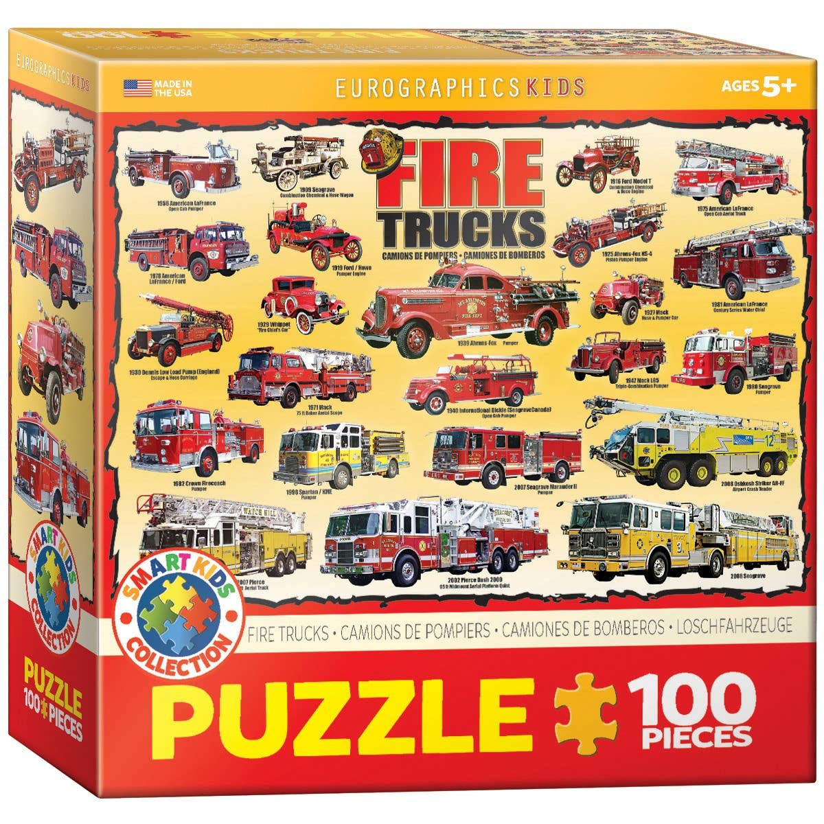 Villem Pusle Fire Trucks 100 tk Eurographics Puzzles Europe
