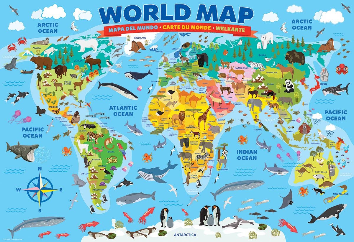 Villem Pusle Map of the World #2 100 tk Eurographics Puzzles Europe