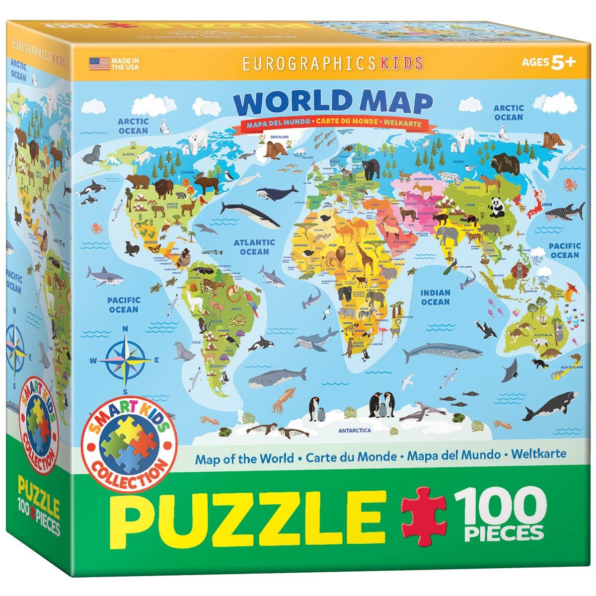 Villem Pusle Map of the World #2 100 tk Eurographics Puzzles Europe