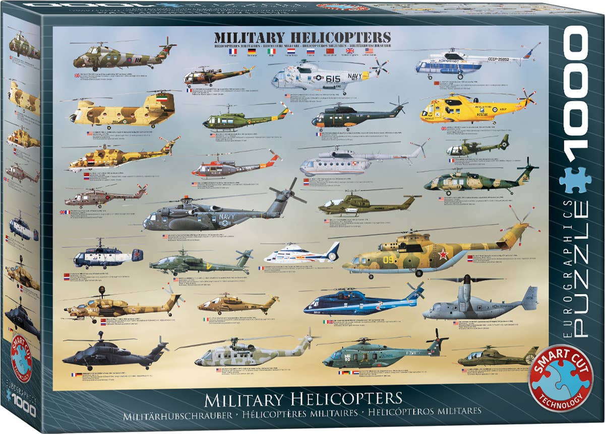 Villem Pusle Military Helicopters 1000 tk Eurographics Puzzles Europe