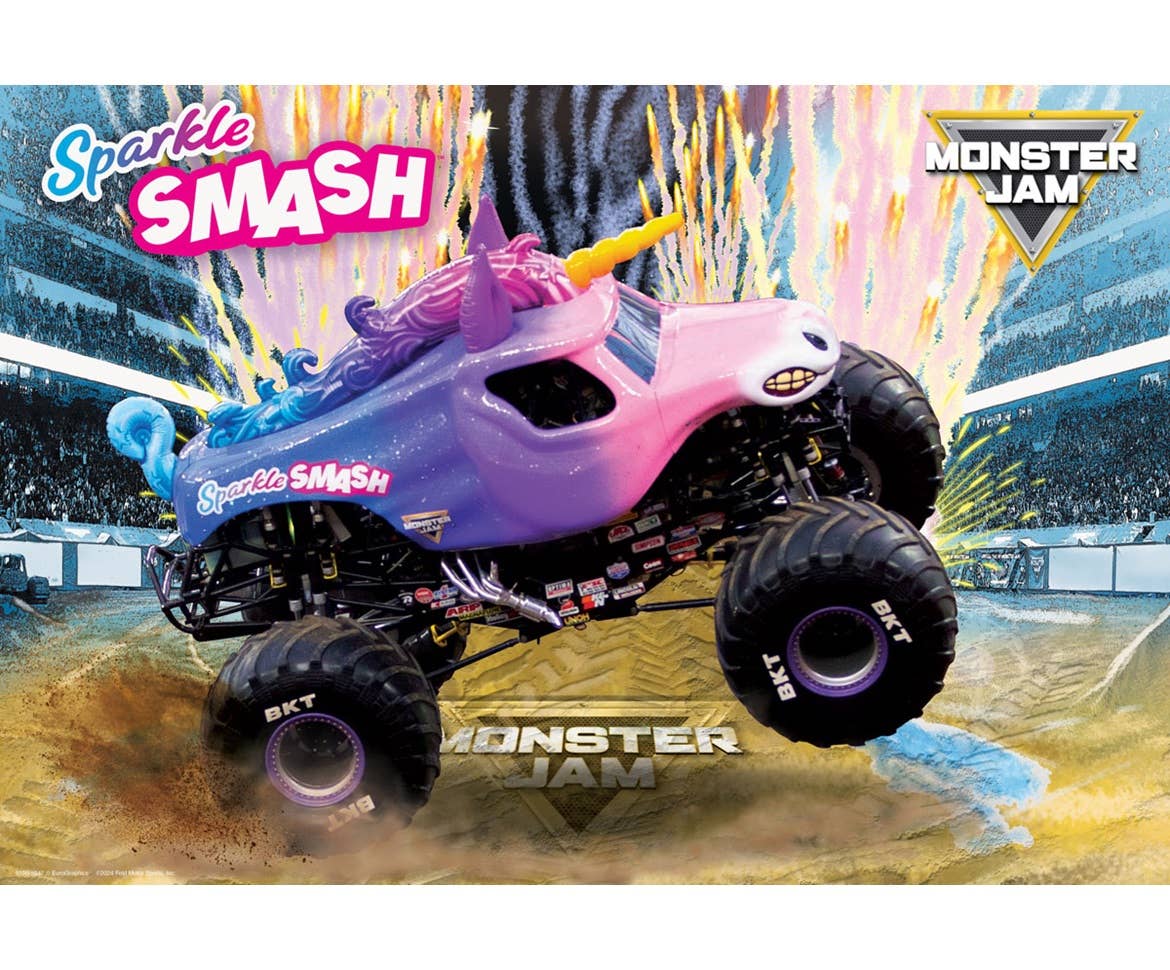 Villem Sparkle Smash Monster Jam pusle 100 tk+ termolõunakott Eurographics Puzzles Europe