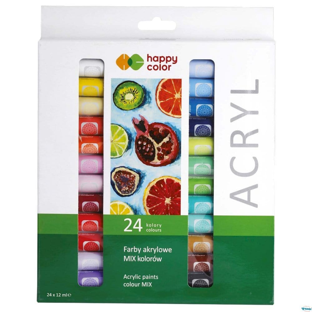 Villem Akrüülvärvide komplekt – Akrüülvärvide komplekt 24x12ml Happy Color