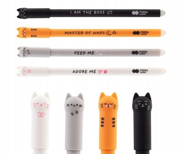 Villem Kustutatav tindipliiats, sinine, Kitty, 0.5mm Happy Color