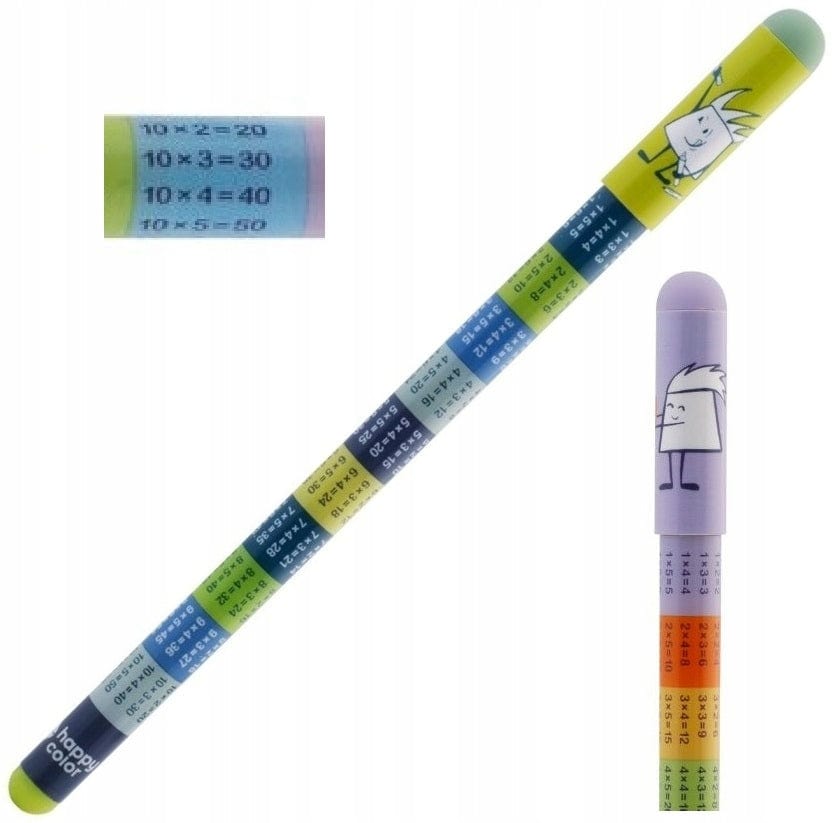 Villem Kustutatav tindipliiats, sinine, Korrutustabeliga, 0.5mm Happy Color