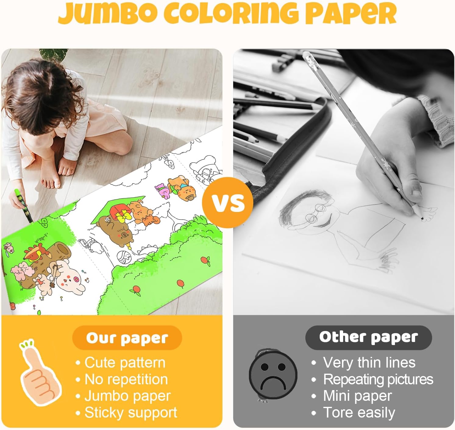 Villem Jarmelo kleepuv värvimisleht - metsa pidu, 40x300 cm Jarmelo