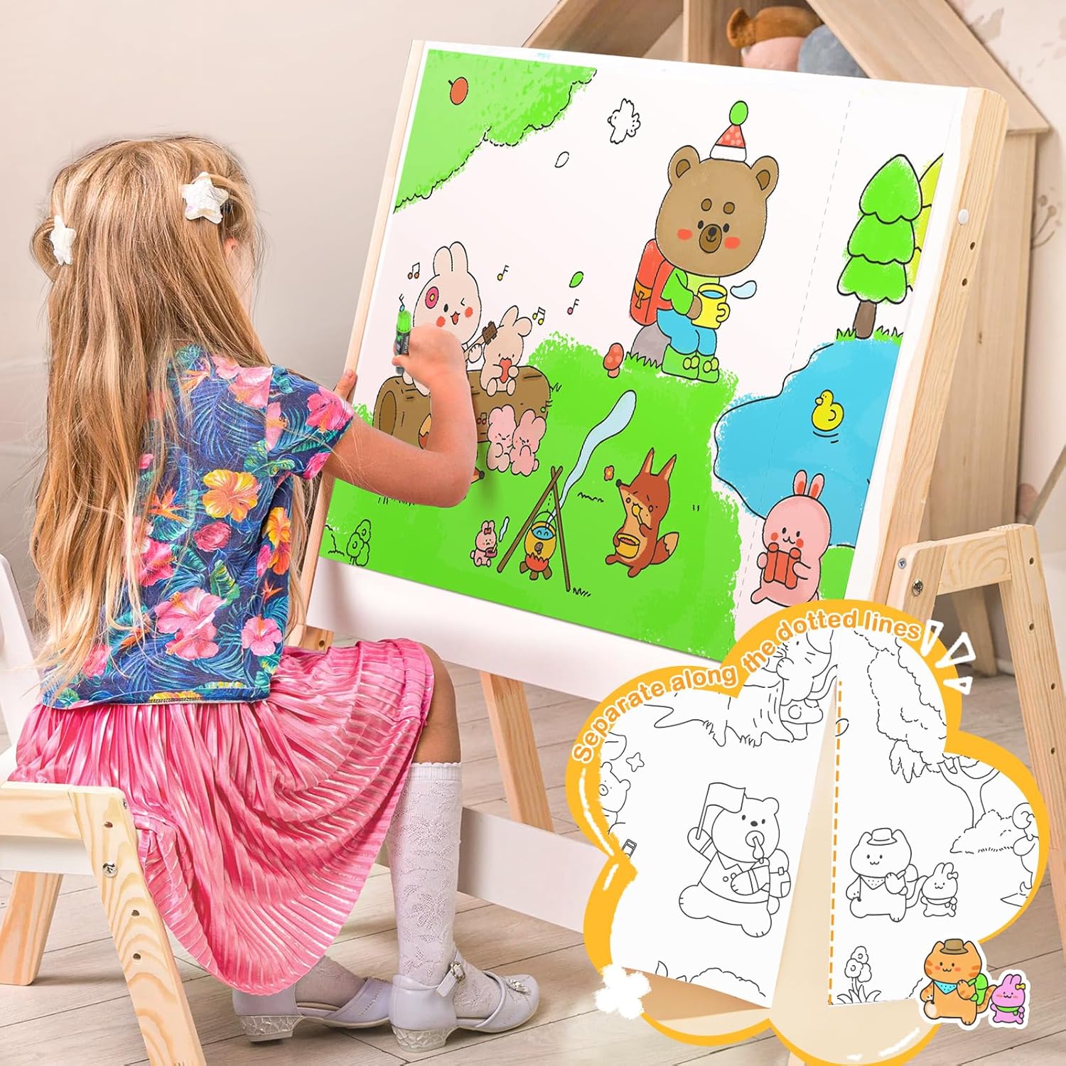 Villem Jarmelo kleepuv värvimisleht - metsa pidu, 40x300 cm Jarmelo