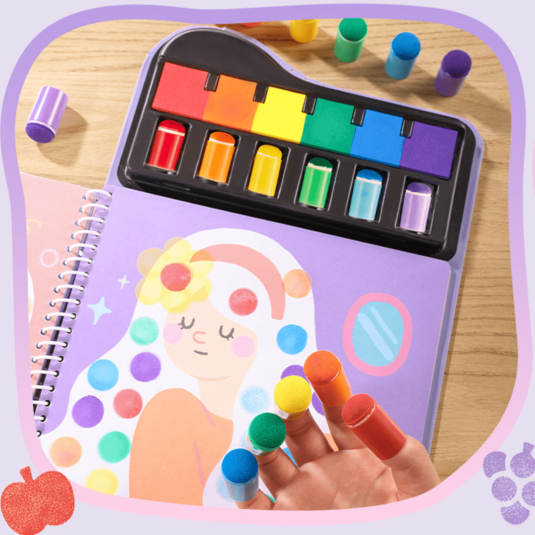 Villem Jarmelo näpuvärvide tegelusraamat templitega Jarmelo