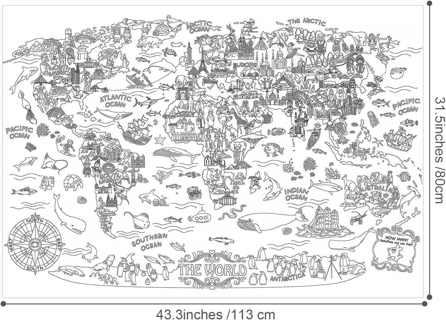 Villem Jarmelo suur värvimisplakat - Meie Maailm 115 × 80 cm Jarmelo