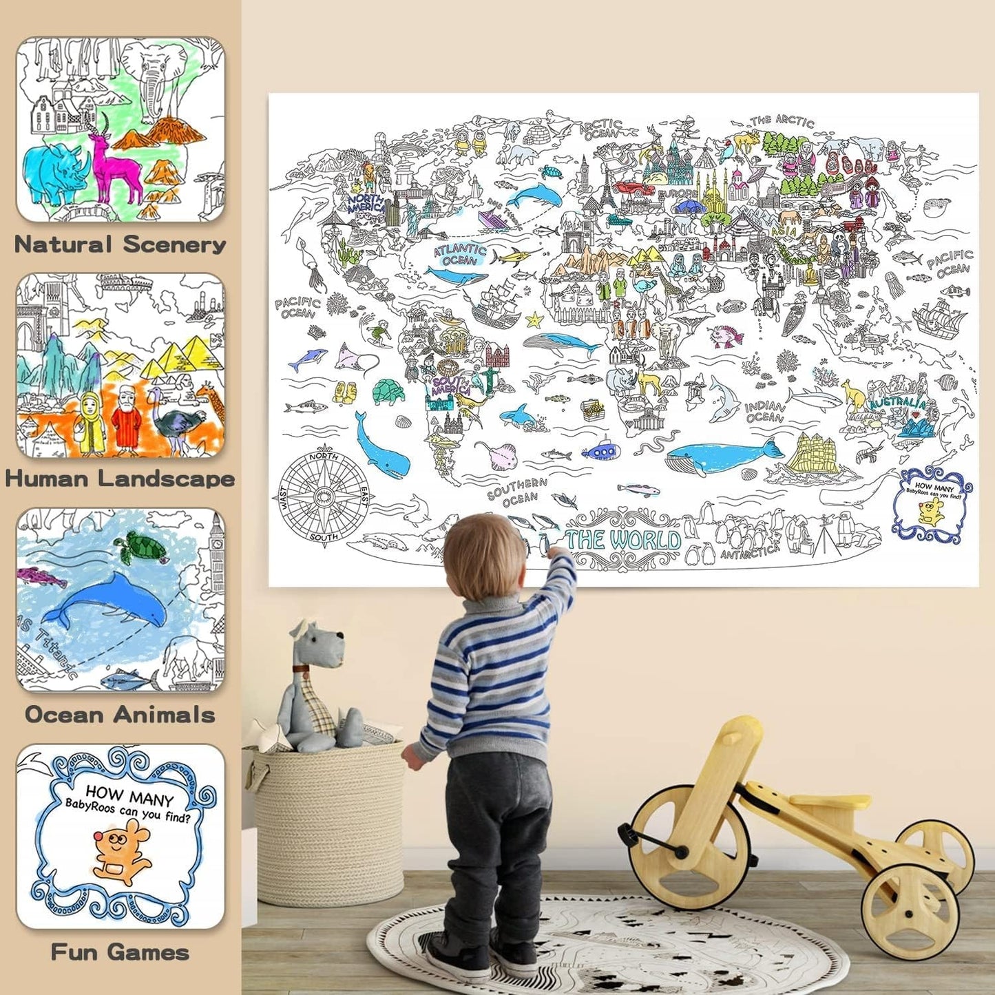 Villem Jarmelo suur värvimisplakat - Meie Maailm 115 × 80 cm Jarmelo