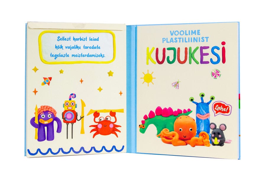 Villem Voolime plastiliinist kujukesi. Raamat, plastiliin ja töövahendid Koolibri