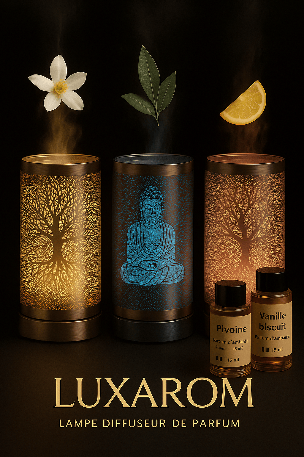 Villem Luxarom väike lõhnalamp 18 cm LED-Mandala Fragrance Diffuser Luxarom