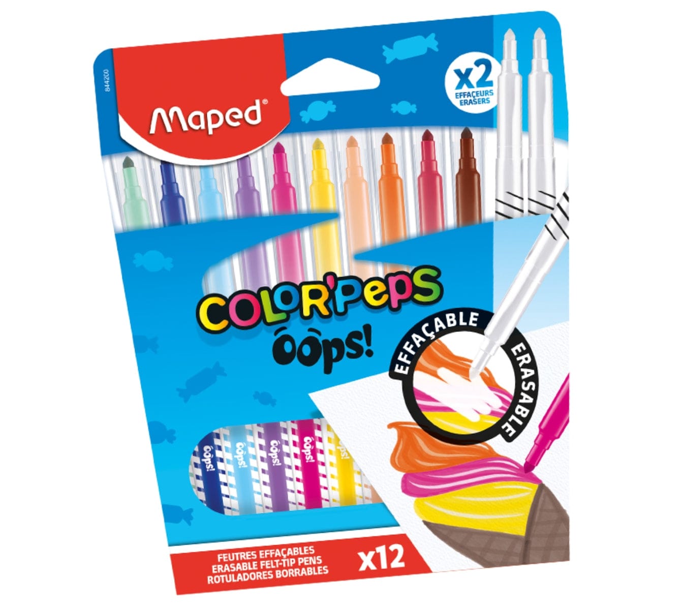 Villem MAPED Color’Peps Oops kustutavad viltpliiatsid 12 tk Maped