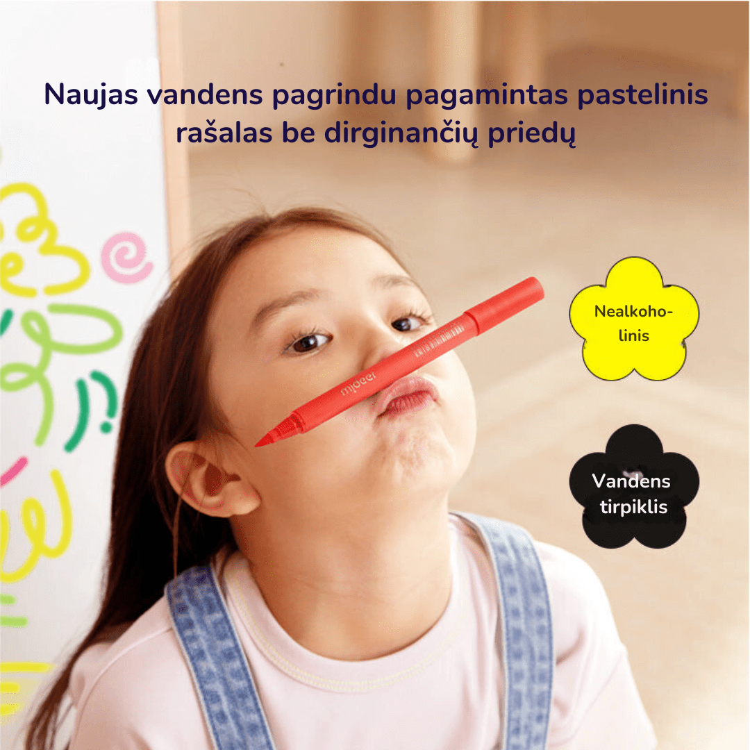 Villem Akriliniai markeriai flomasteriai minkštu antgaliu - 12 spalvų Mideer