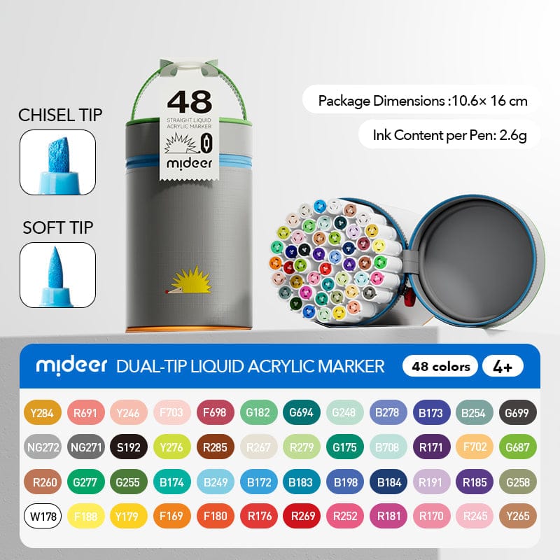 Villem MIDEER akrüülmarkerid kahepoolsed 24 tooni Mideer