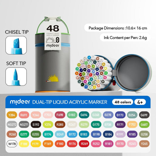 Villem MIDEER akrüülmarkerid kahepoolsed 24 tooni Mideer