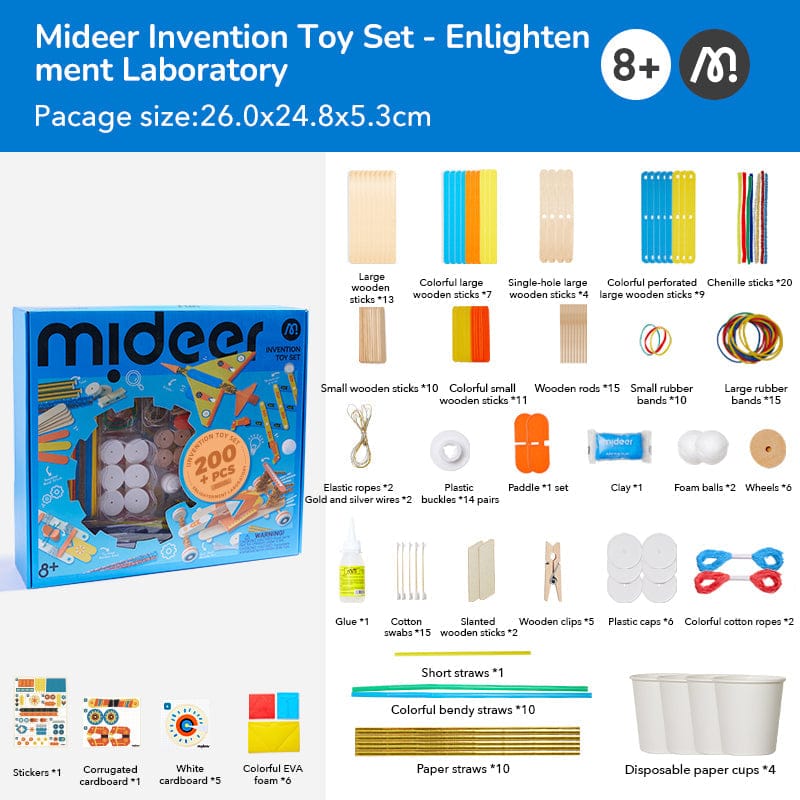 Villem MIDEER vabamängu loovkomplekt "Midi" 200+ osa Mideer