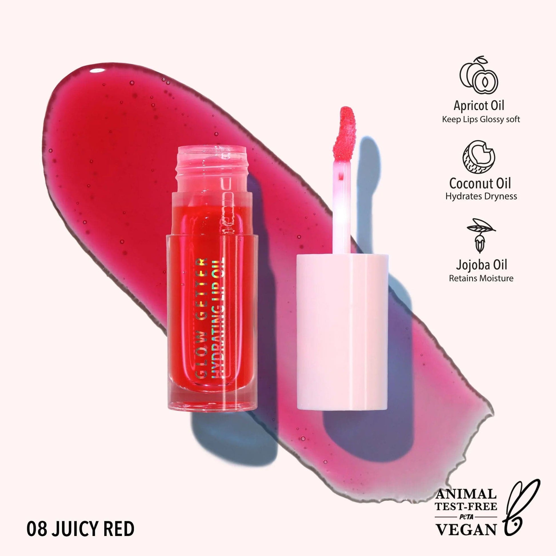 Villem MOIRA Glow Getter Hydrating Lip Oil 008 Juicy Red MOIRA