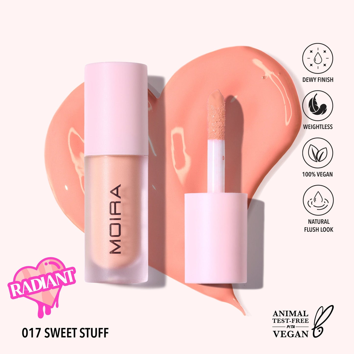 Villem MOIRA Love Steady Liquid Blush 017 Sweet Stuff MOIRA