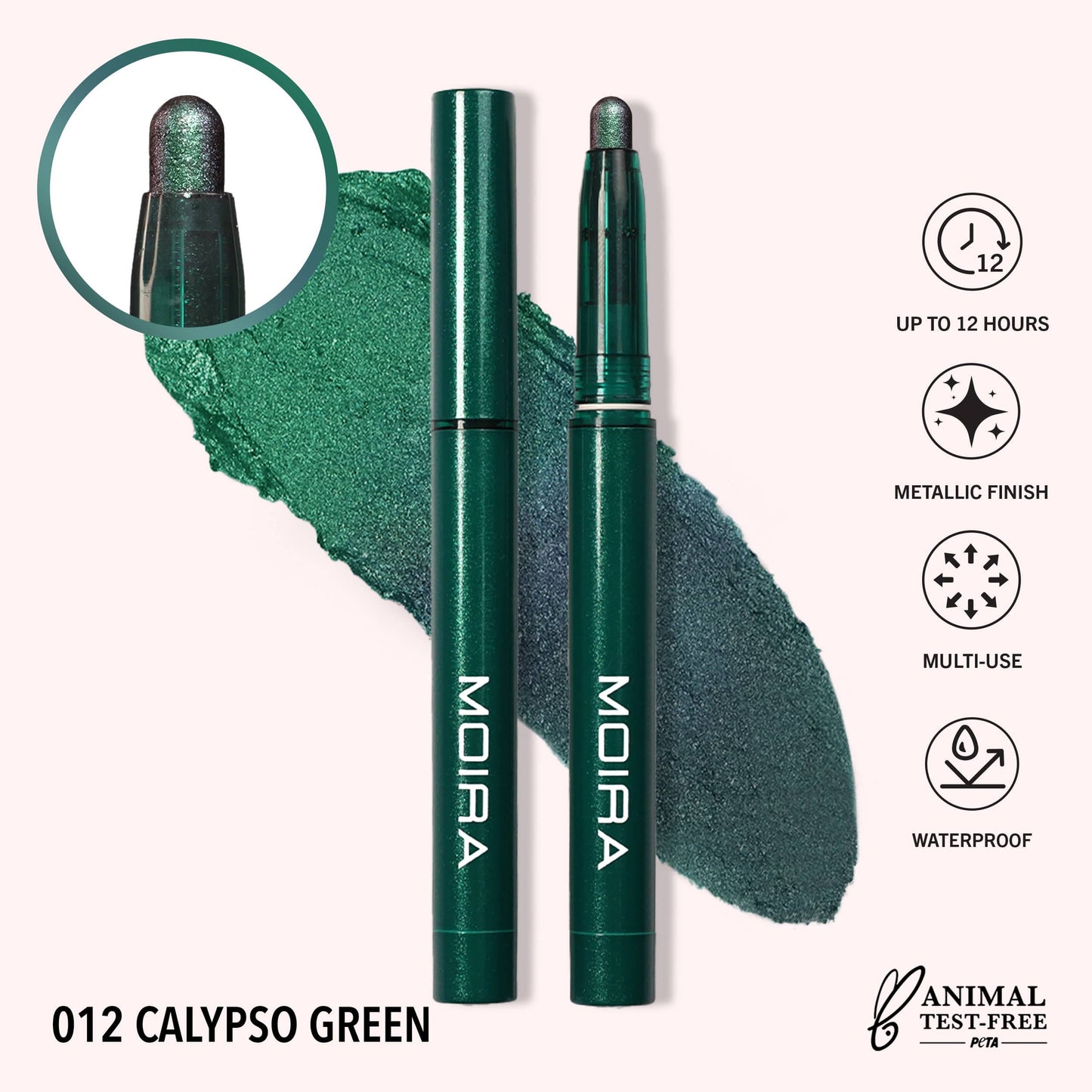 Villem MOIRA Stellar Glaze Stick Shadow 012 Calypso Green MOIRA