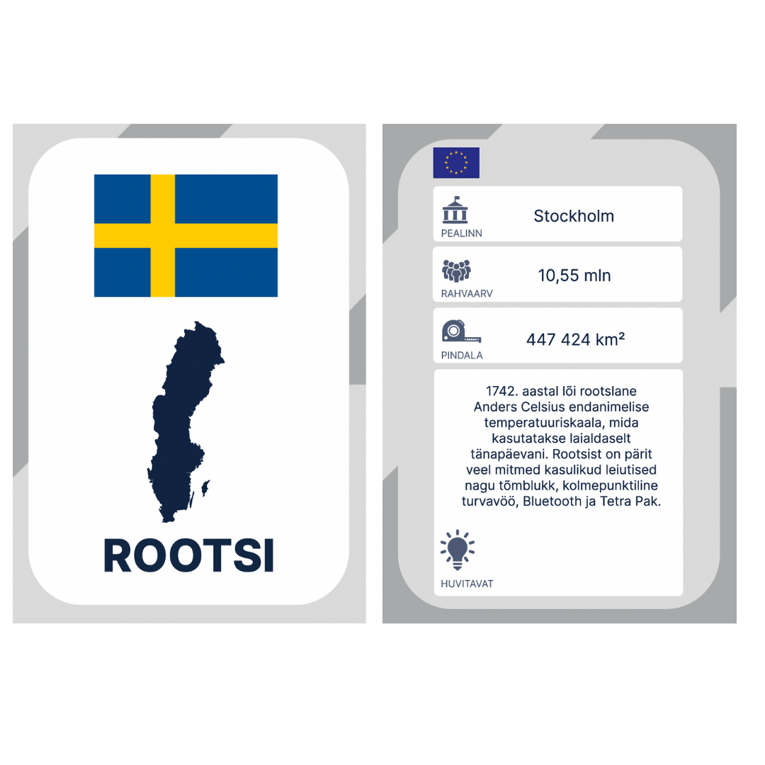 Villem Õppekaardid: Euroopa riigid NUPU