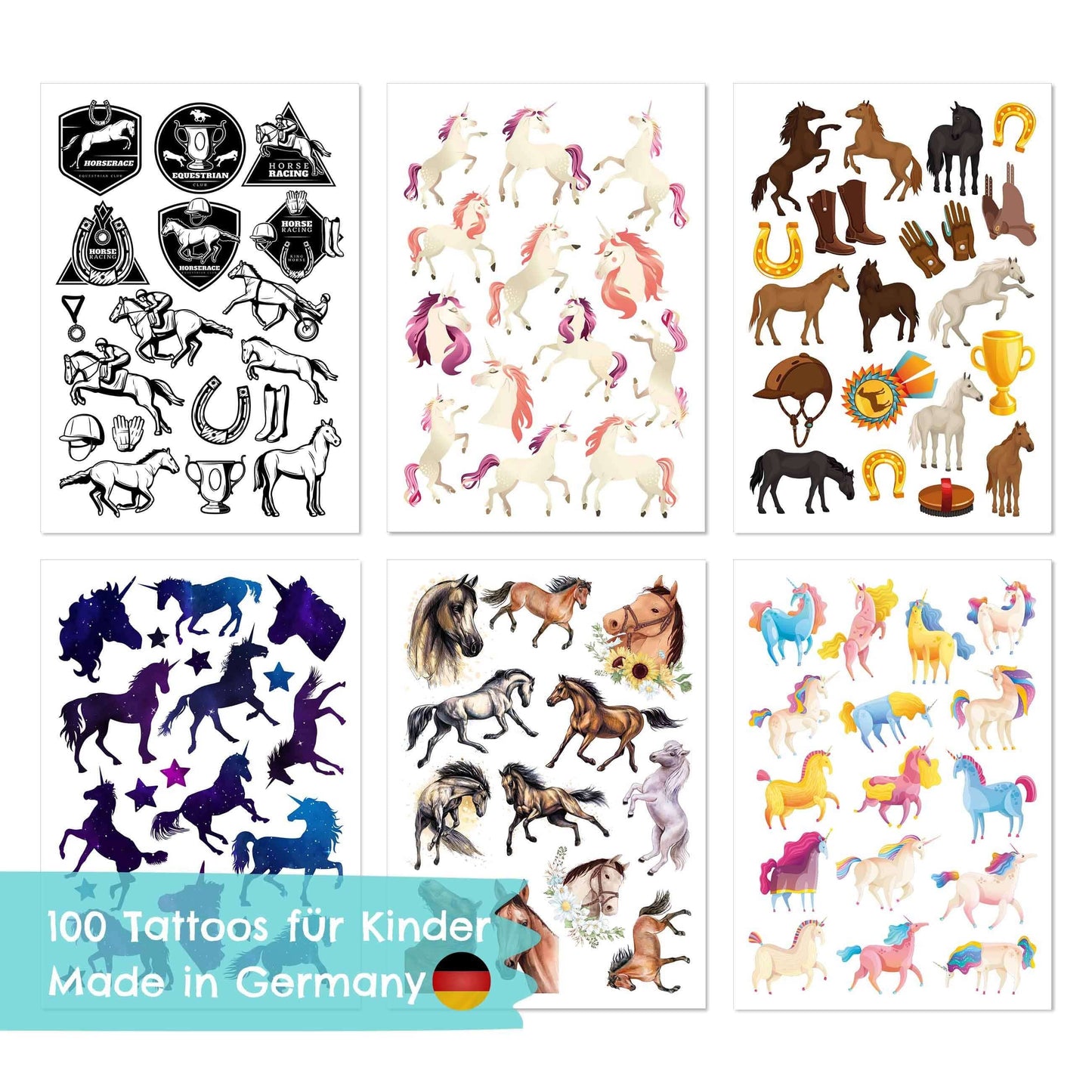 Villem 100 ajutist tätoveeringut glitteriga – Hobused Papierdrachen