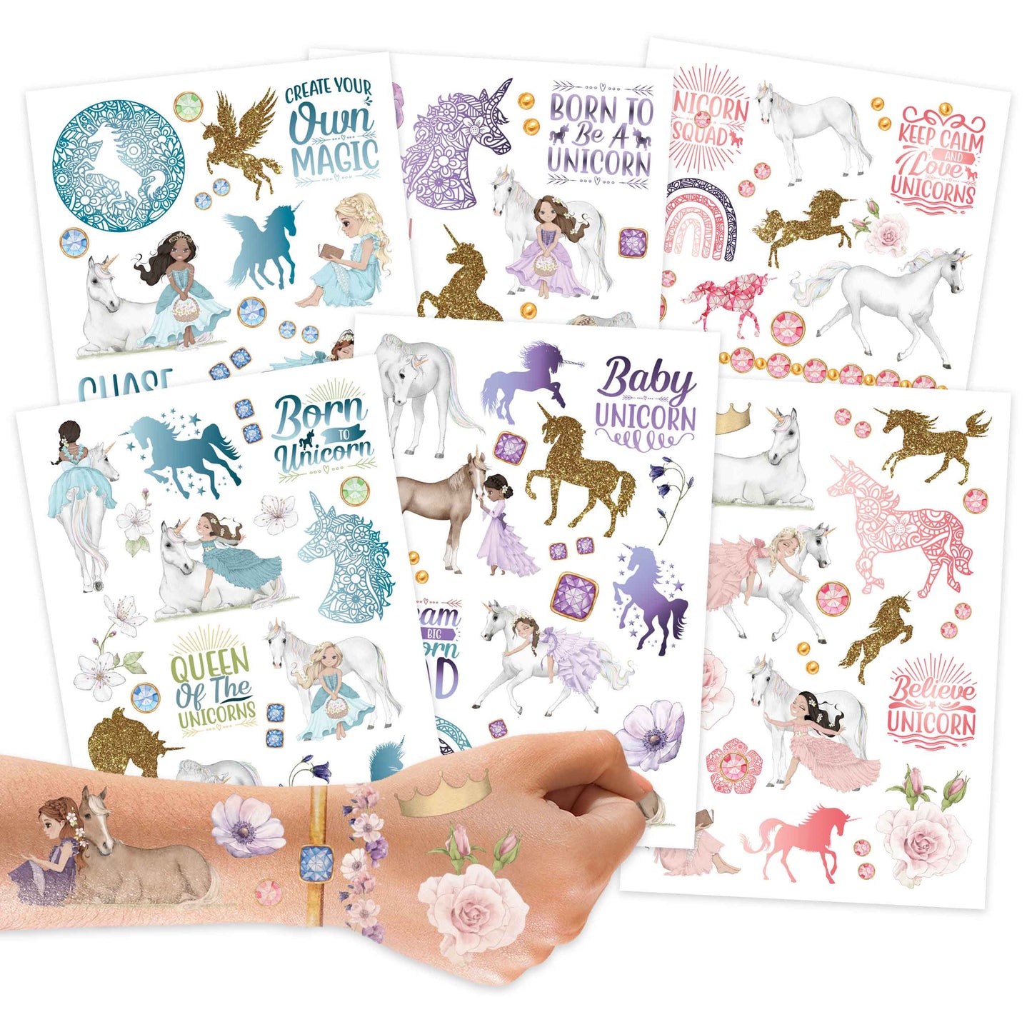 Villem 100 ajutist tätoveeringut – metallic ükssarvikud Papierdrachen