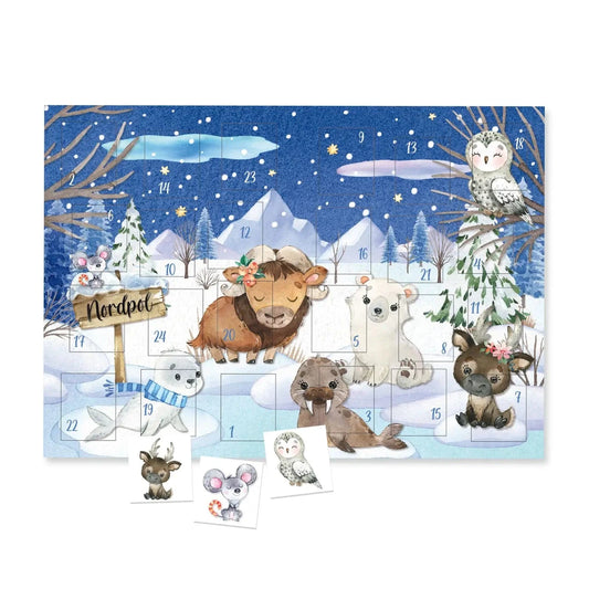 Villem Advendikalender tätoveeringutega - WINTER ANIMALS Papierdrachen