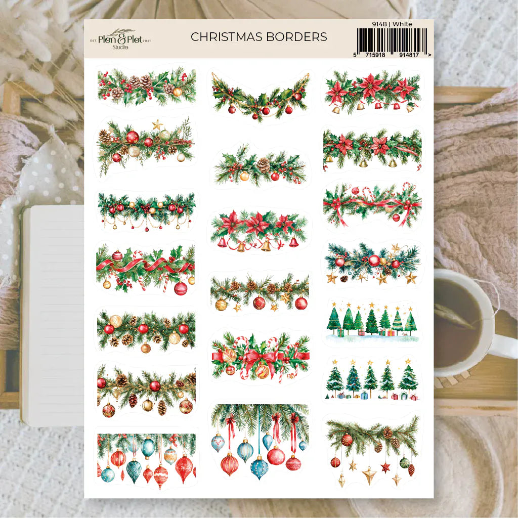 Villem Kleebised: Christmas Borders | läbipaistev matt vinüül Plan & Plot Studio